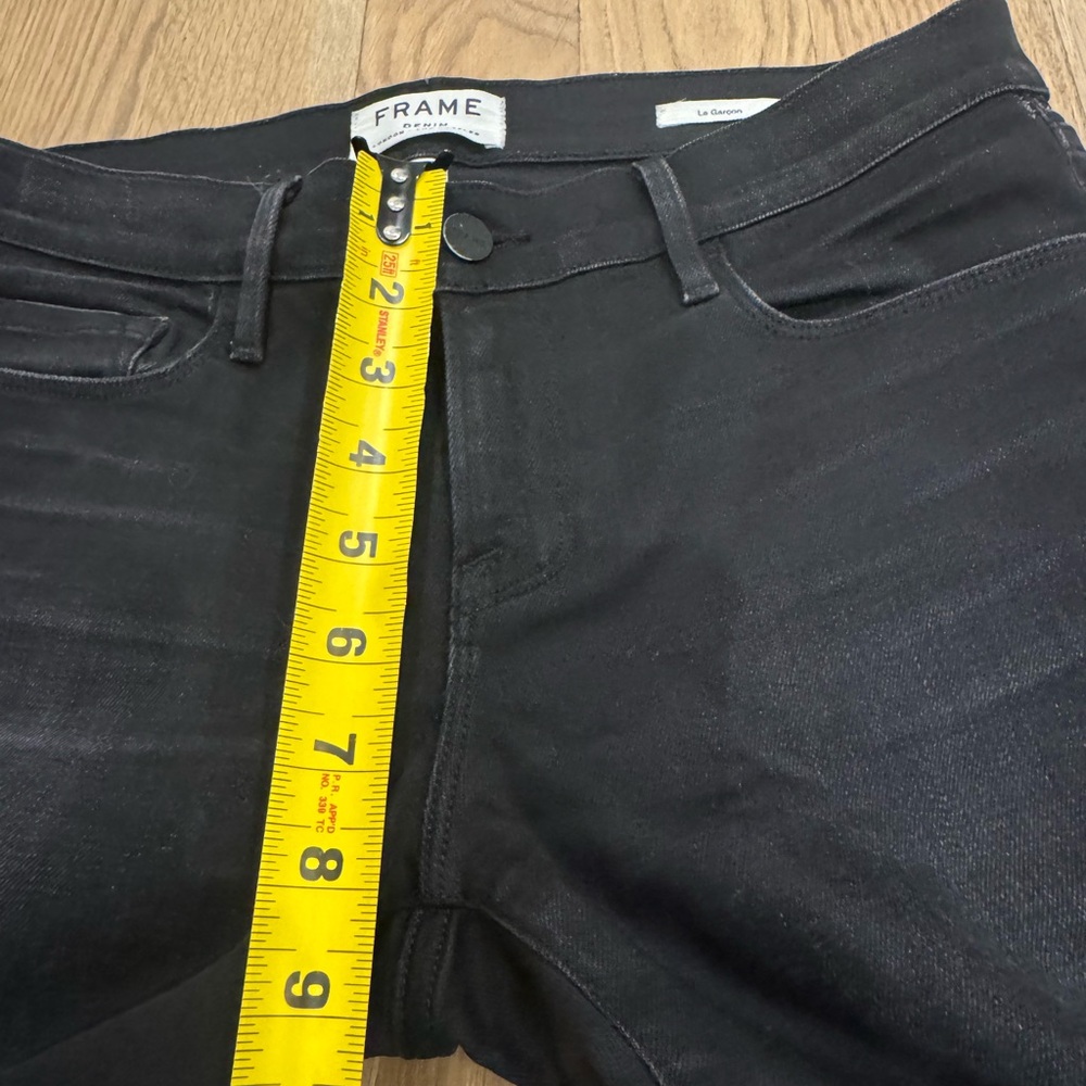 Frame Denim Women's Le Garçon Black Straight Jeans Size 26 - Picture 8 of 8
